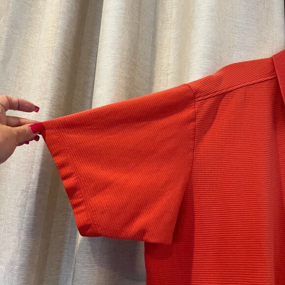 Men's Tommy Bahama Orange Ribbed Polo Shirt, short sleeve, Size XXL - Picture 2 of 11